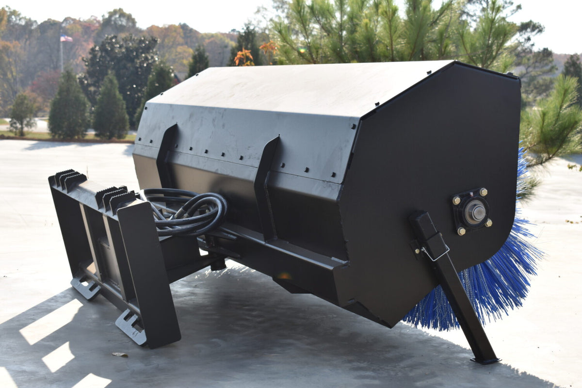 Loflin Fabrication Hydraulic Angle Broom For Skid Steers & Track Loaders; manufacturer family image, illustrated configuration may differ.