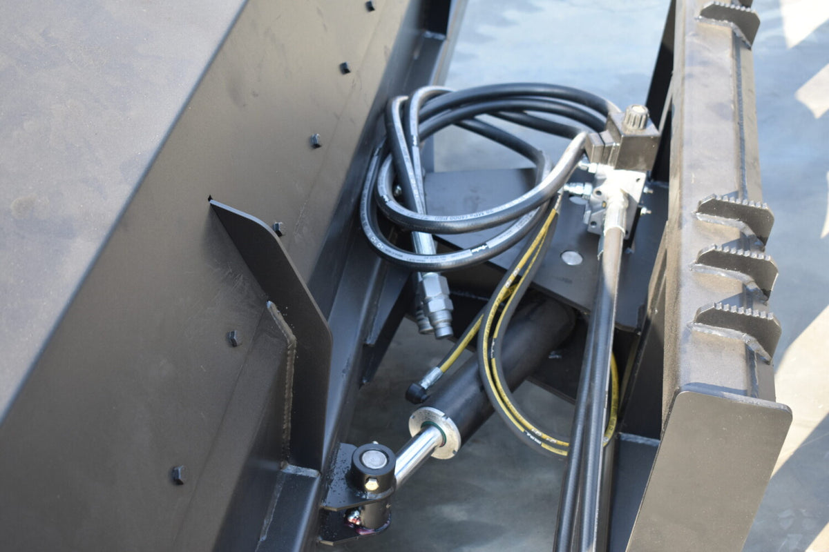 Loflin Fabrication Hydraulic Angle Broom For Skid Steers & Track Loaders; manufacturer family image, illustrated configuration may differ.