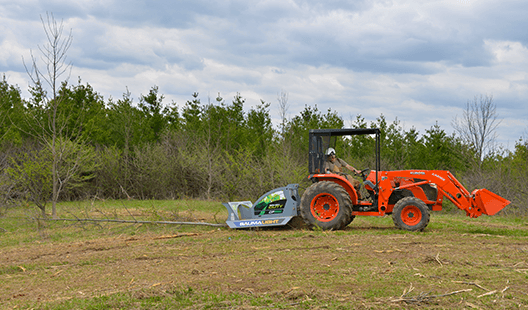Baumalight CP560 rotary brush cutter deck and working detail