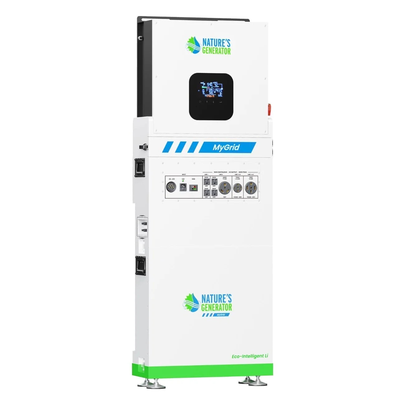 Nature’s Generator MyGrid 10K Power Kit with Transfer Switch for House Battery Backup (10kW | 10kWh)