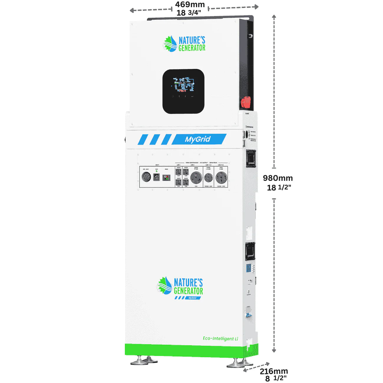 Nature’s Generator MyGrid 10K Power Kit with Transfer Switch for House Battery Backup (10kW | 10kWh)