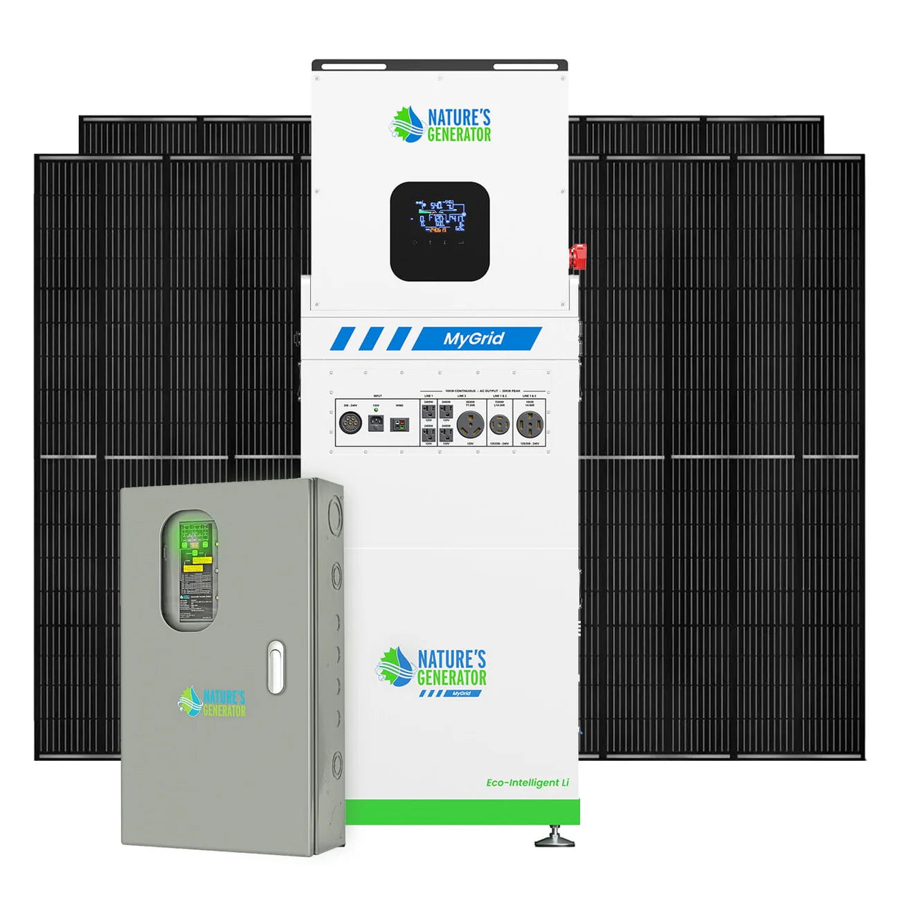 Nature’s Generator MyGrid 10K Power Kit with Transfer Switch for House Battery Backup (10kW | 10kWh)