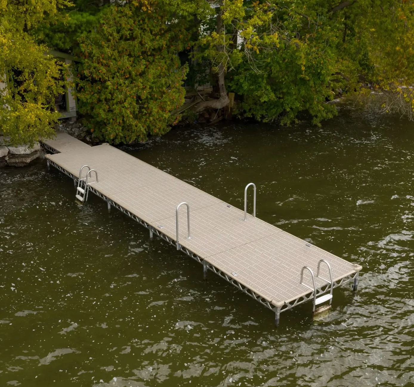 CanadaDocks 8' Wide Stationary Dock w/ 4'-8' Legs - Grey Decking