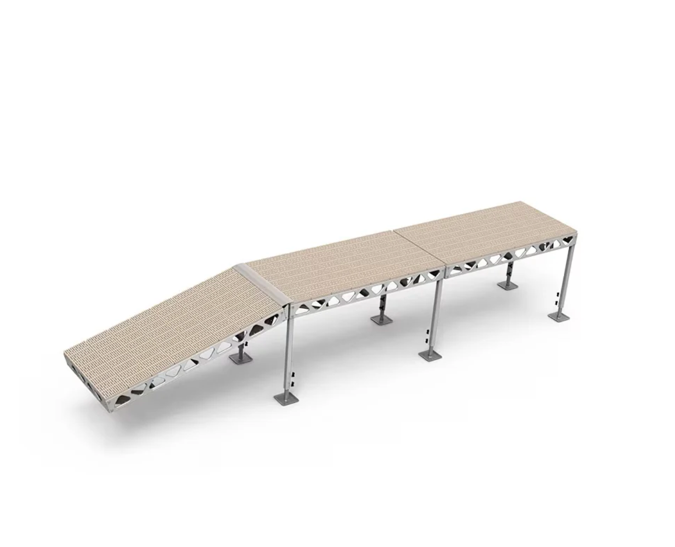 CanadaDocks 4'x8' Stationary Dock w/ 4'-8' Legs - Maple Decking