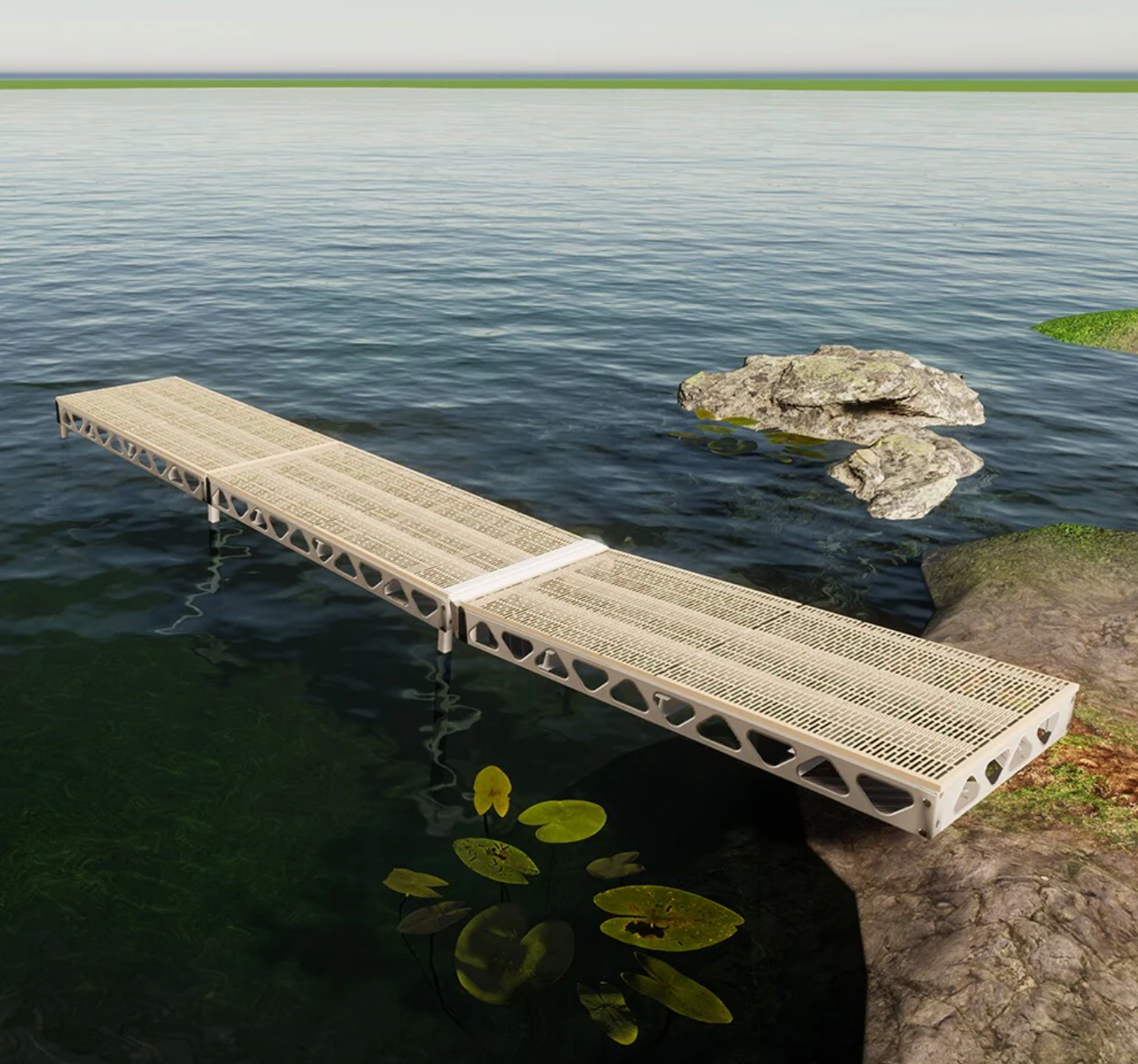 CanadaDocks 4'x8' Stationary Dock w/ 4'-8' Legs - Maple Decking