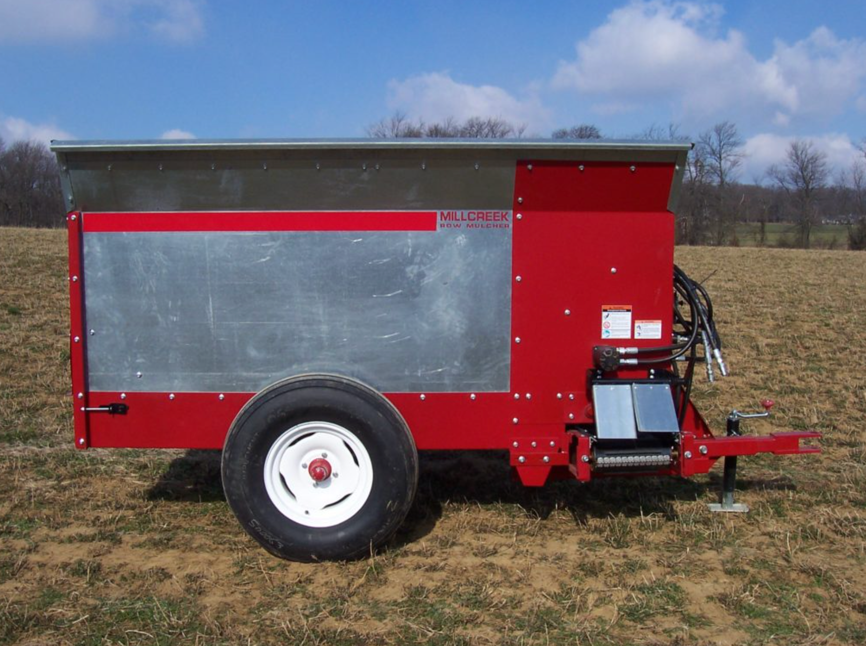 Mini Row Mulcher for Orchards Vineyards and Farms - Standard Heavy Duty Ground Cover Spreader - Millcreek Manufacturing Models