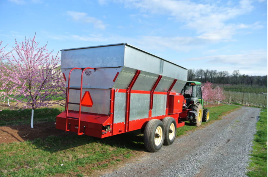 Row Mulcher for Orchards Vineyards and Farms - Wide Heavy Duty Ground Cover Spreader - Millcreek Manufacturing 588 1028 Models