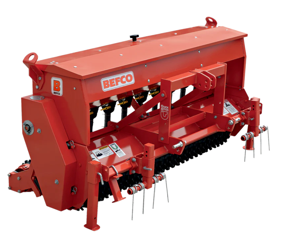 Seeder for Tractors – 74″ Working Width – Cat. 1 Quick Hitch – 25–70 HP – Befco Seed-Rite SRT-074 Primary Seeder
