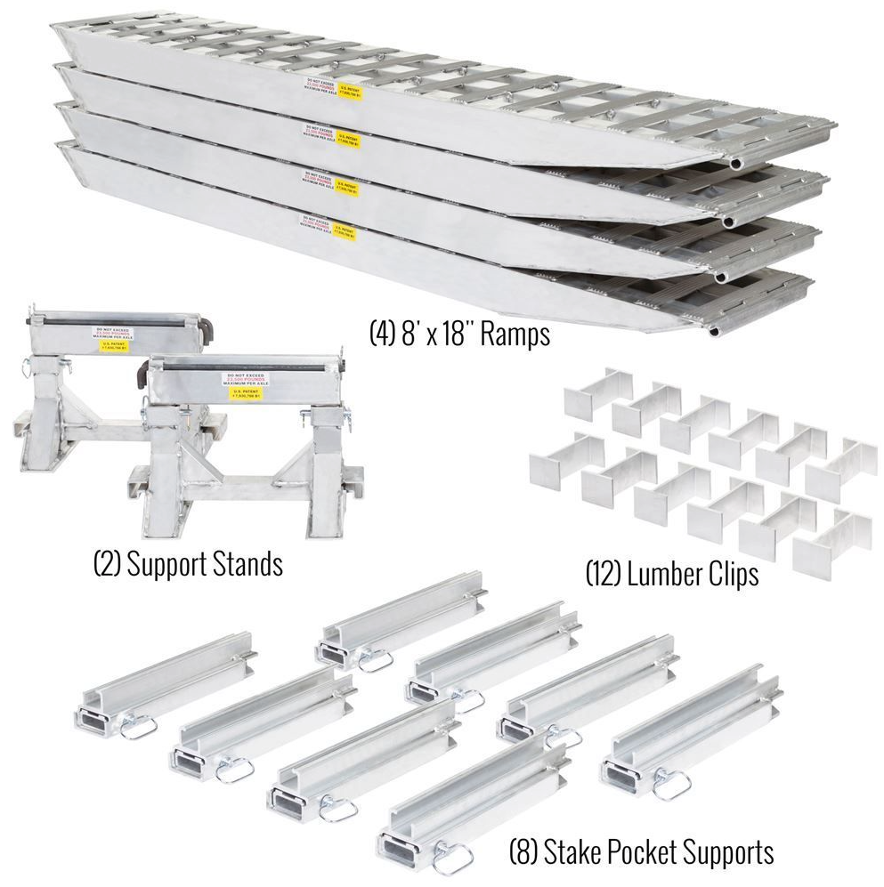 Trailer Ramps – Aluminum Trailer Loading Ramps - 23,500 lb Heavy Duty Step Deck Load Leveler Ramp System
