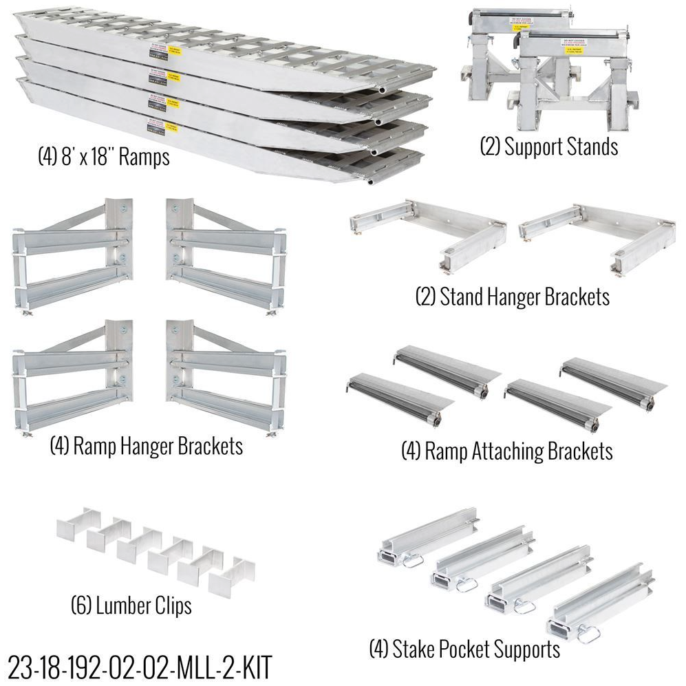 Trailer Ramps – Aluminum Trailer Loading Ramps - 23,500 lb Heavy Duty Step Deck Load Leveler Ramp System