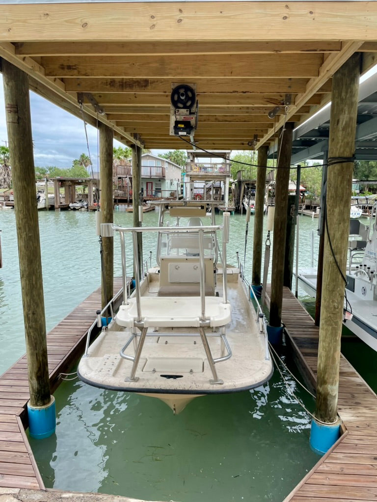 8,000 LB Sling Boat Lift – Heavy-Duty Boathouse System with Motor and Slings