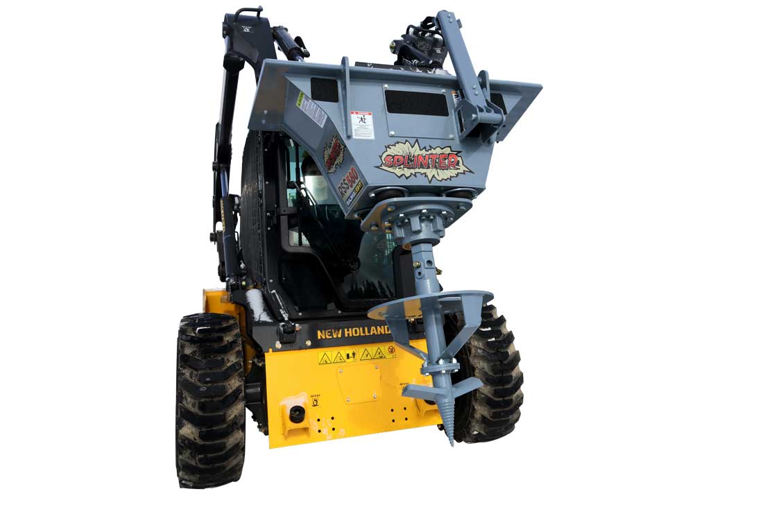 RSS580 stump planer — Stump auger on skidsteer
