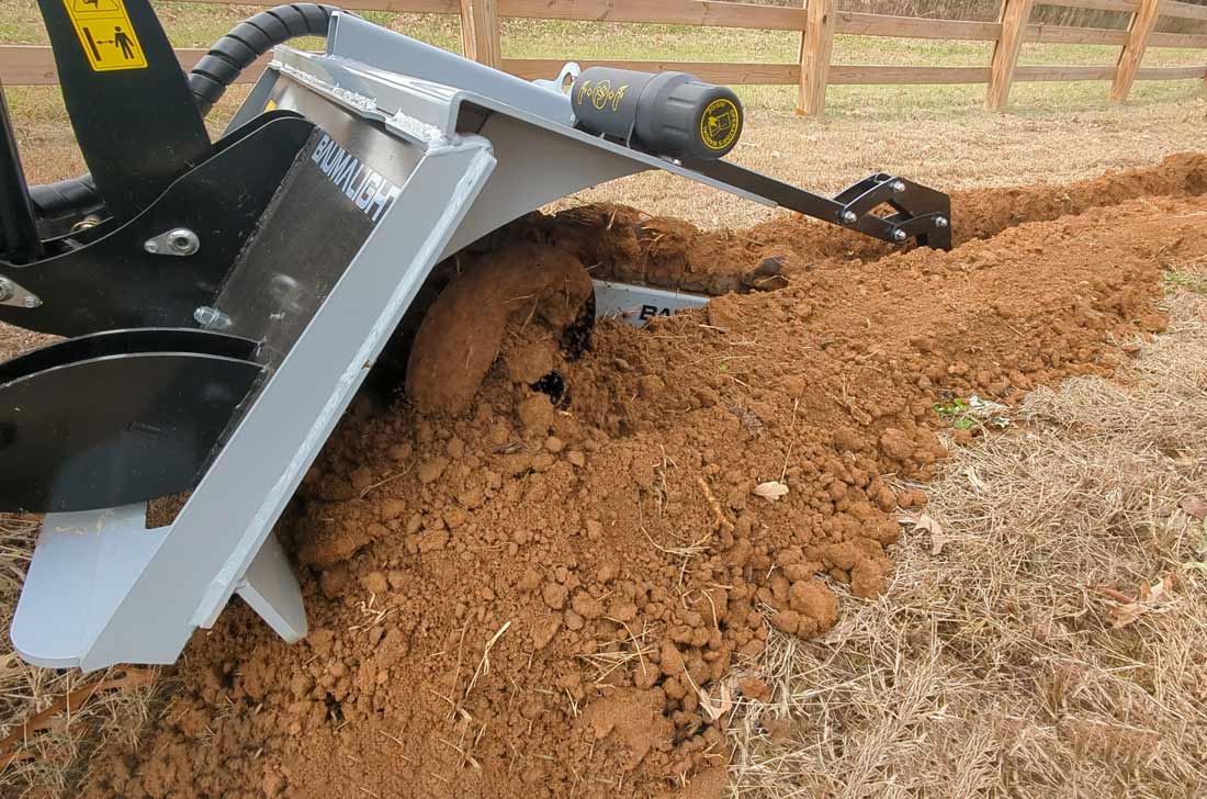 TN336 trencher on tractor in action