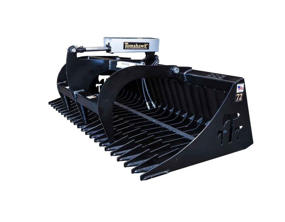 Tomahawk 72-Inch Single-Cylinder Rock Bucket Grapple;manufacturer family image, selected configuration may differ