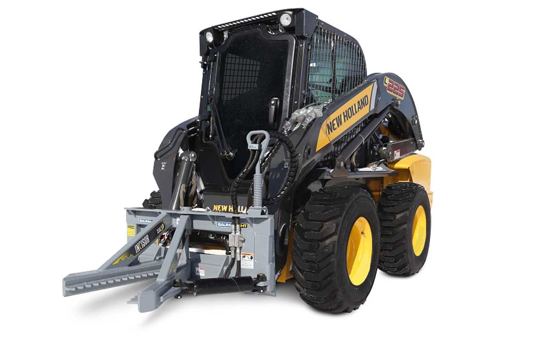 Baumalight ISH3P tree puller — Tree puller on L225 skidsteer
