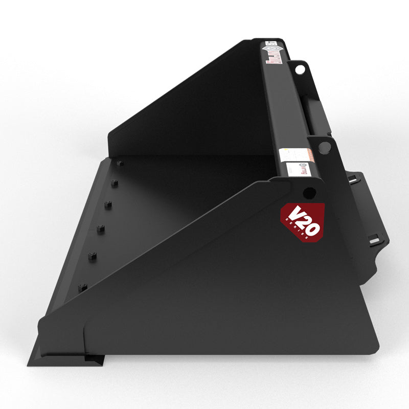 Virnig V20 Mini Skid Steer Low Profile Dirt Bucket; manufacturer family image, configuration may differ