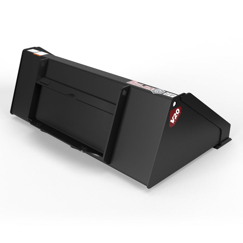 Virnig V20 Mini Skid Steer Low Profile Dirt Bucket; manufacturer family image, configuration may differ
