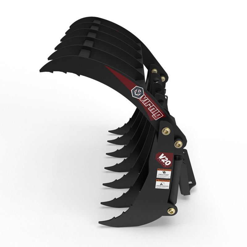 Virnig V20 Mini Skid Steer Root Rake Grapple; manufacturer family image, configuration may differ