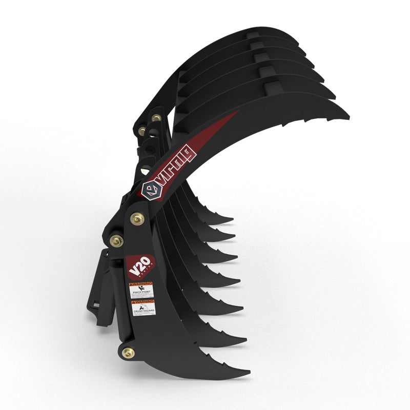 Virnig V20 Mini Skid Steer Root Rake Grapple; manufacturer family image, configuration may differ