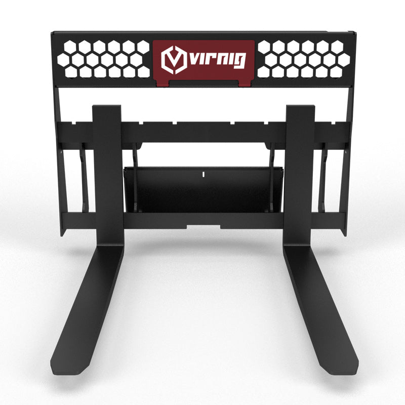 Virnig V20 Mini Skid Steer Wide Rail Pallet Fork; manufacturer family image, configuration may differ