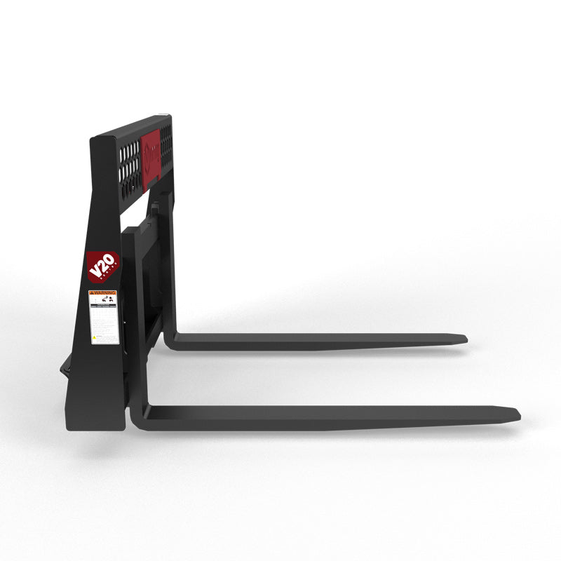 Virnig V20 Mini Skid Steer Wide Rail Pallet Fork; manufacturer family image, configuration may differ