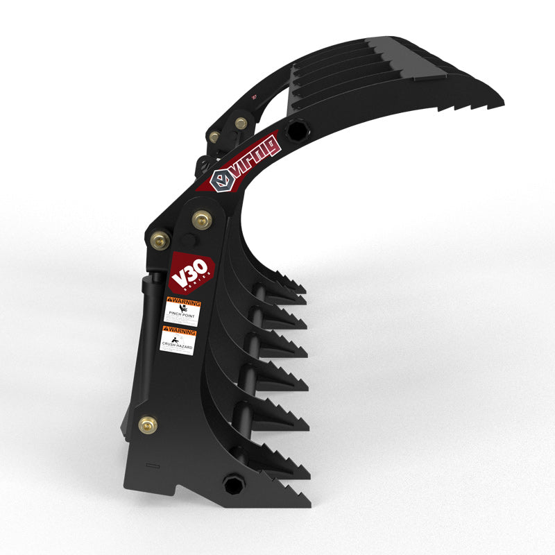 Virnig V30 Compact Tractor Root Rake Grapple; manufacturer family image, configuration may differ
