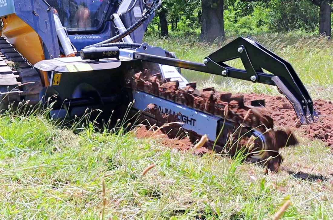 baumalight trencher attachment for skidsteer