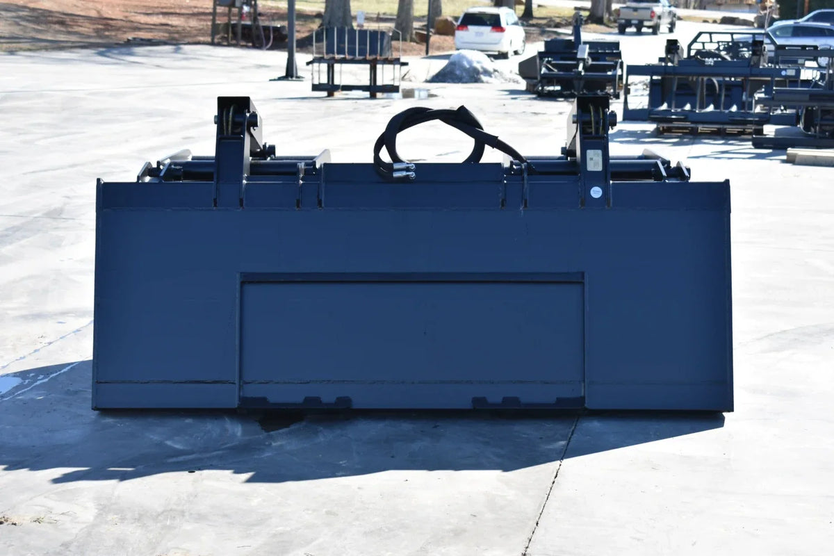 Loflin Fabrication Monster Grapple Bucket For Skid Steers rear mounting view