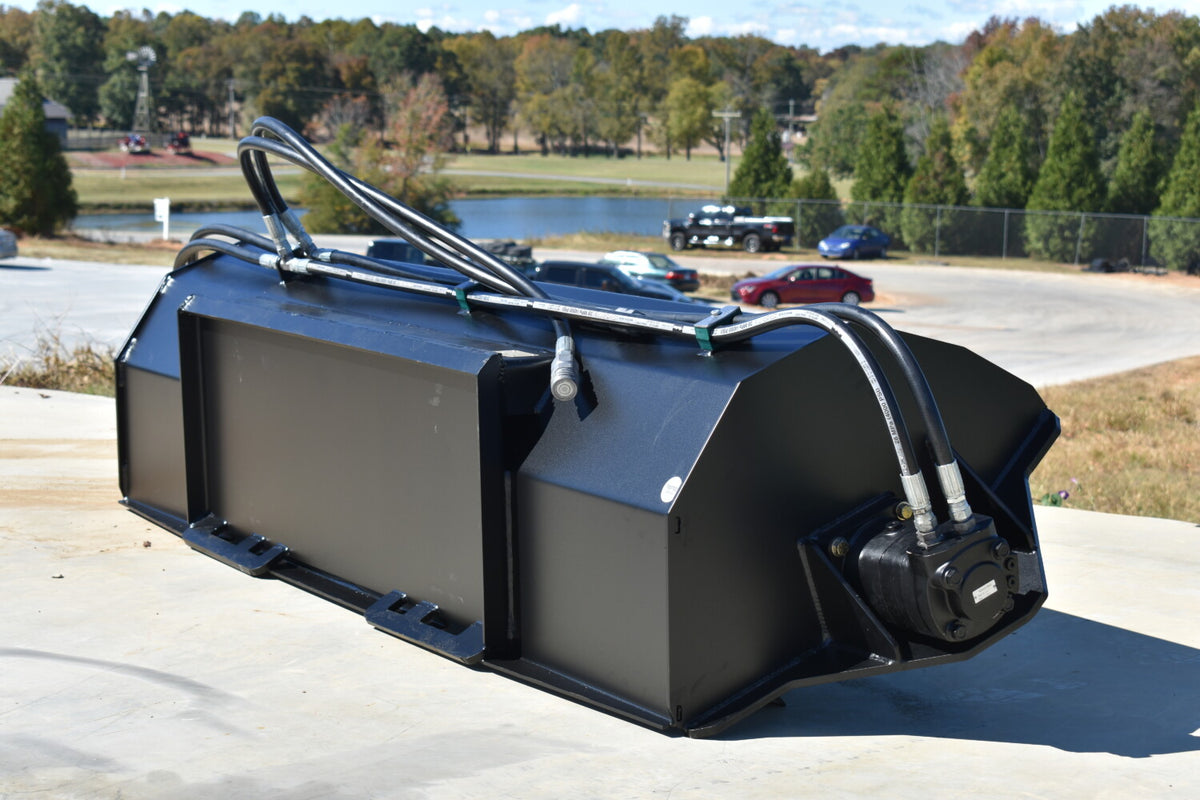 Loflin Fabrication Hydraulic Rotary Tiller For Skid Steers & Track Loaders; manufacturer family image, illustrated configuration may differ.