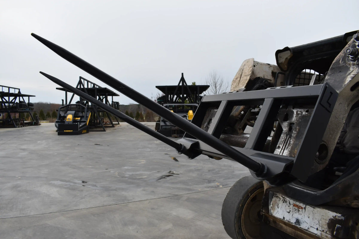 Loflin Fabrication Double-Bottom Hay Spear For Skid Steers & Track Loaders; manufacturer family image, illustrated configuration may differ.