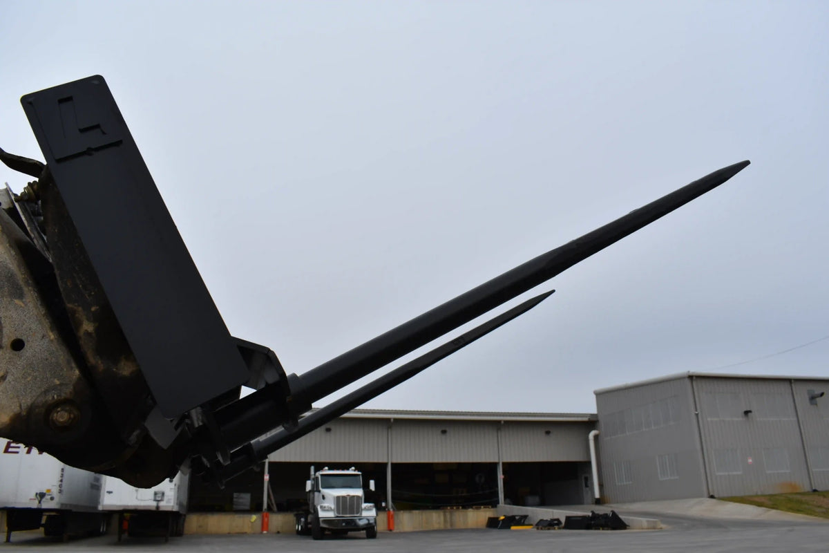 Loflin Fabrication Double-Bottom Hay Spear For Skid Steers & Track Loaders; manufacturer family image, illustrated configuration may differ.