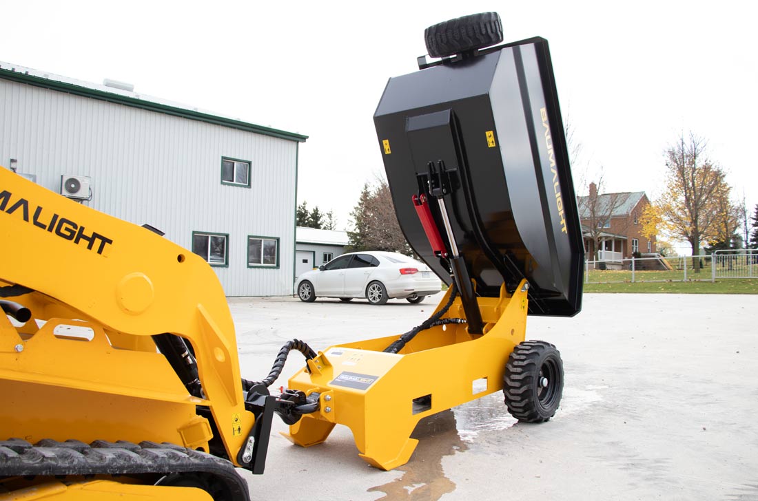 Baumalight DW51QT Tow-Behind Mini Trailer Dumper - dw51qt featured with bucket safety lock