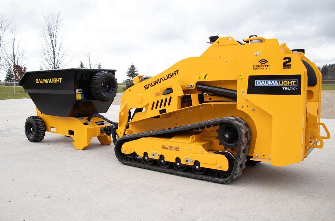 Baumalight DW51QT Tow-Behind Mini Trailer Dumper - dw51qt on baumalight tracked mini skidsteer