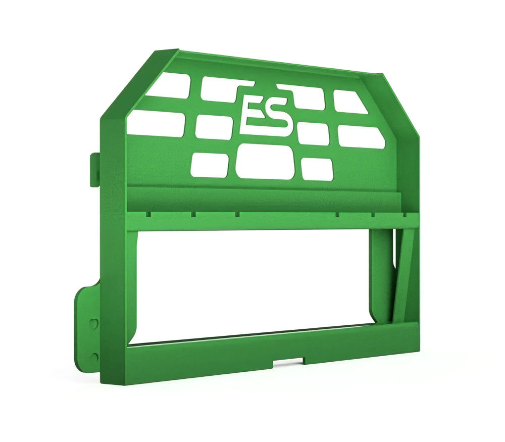 Express Steel John Deere Quick Attach Pallet Fork Frame; compatible forks/spears pictured may be sold separately