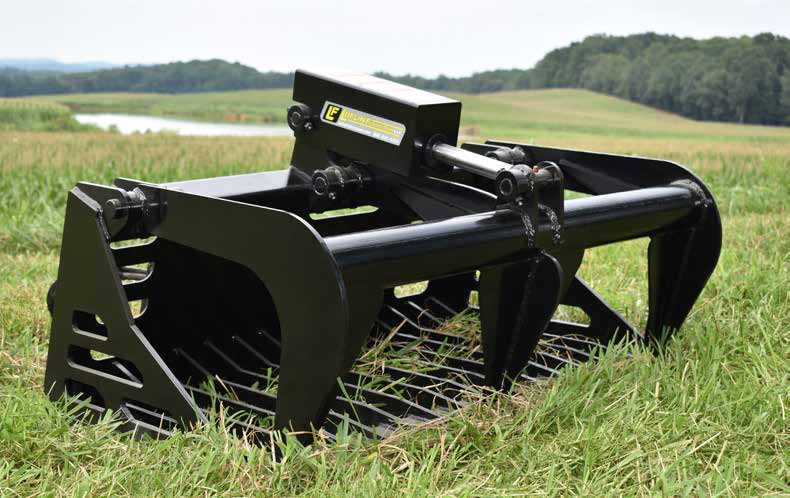 Loflin Fabrication Mini Rock Bucket Grapple shown in manufacturer catalog
