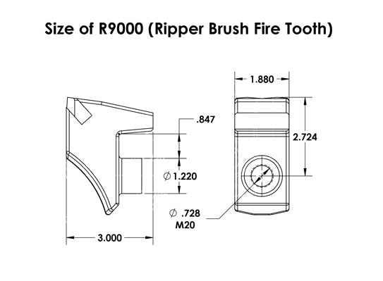 Baumalight R9000 Ripper Mulcher Tooth | Individual