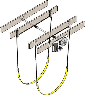 6,000 LB Sling Boat Lift – Double Line Boathouse System with Motor and Slings