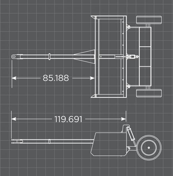 Loflin Fabrication Land Leveler For Tractors; illustrated width or mount may vary