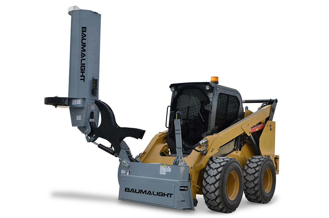 Flail mower mounted on boom