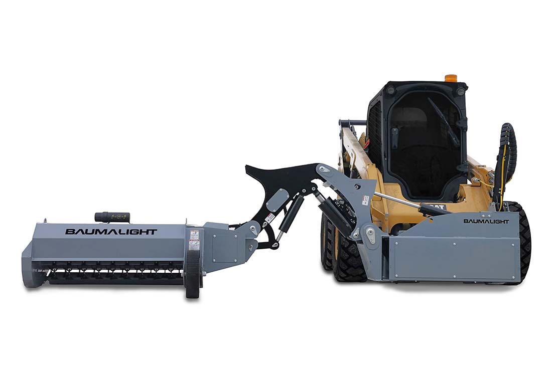 Baumalight wing mower for skidsteer