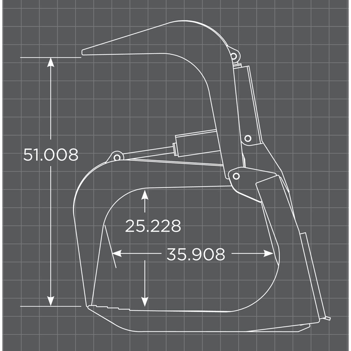 Loflin Fabrication Monster Root Grapple For Skid Steers manufacturer family dimensional illustration; confirm selected configuration